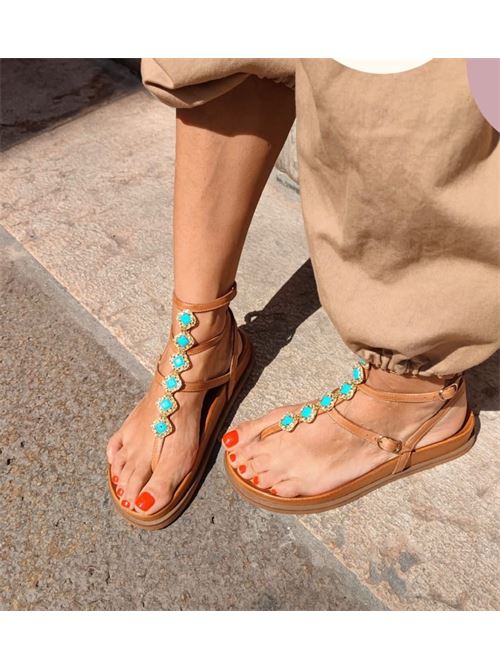 Sandalo donna gioiello IL LACCIO | 534PELLETAN TURQUOISE